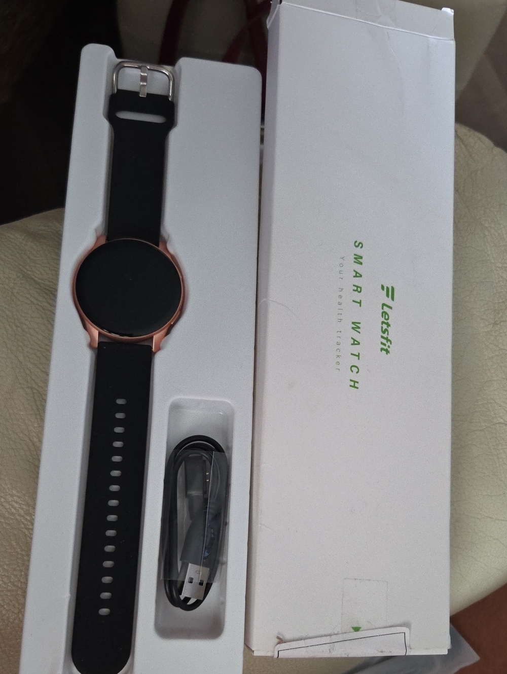 Letsfit Black & Rose Gold Smartwatch - Fitness Tracker